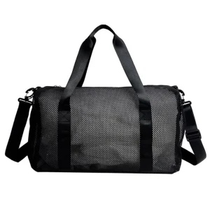 Large Capacity Mesh Gym Bag with Shoe Compartment